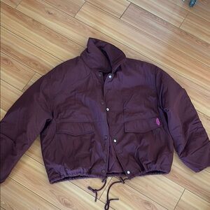 Women's Burgundy Puffer Jacket